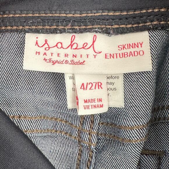 Isabel Maternity Skinny Blue Overbump Panel Dark Wash Maternity Jeans Size 4/27 - Picture 3 of 7